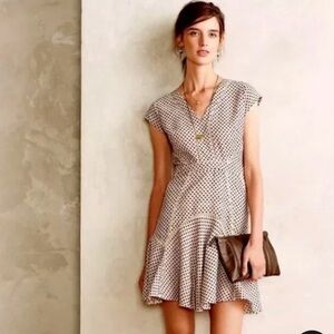SAN & SONI Natural Fit & Flare V-Neck Wool Blend Crossstitch Dress size Xs 198$